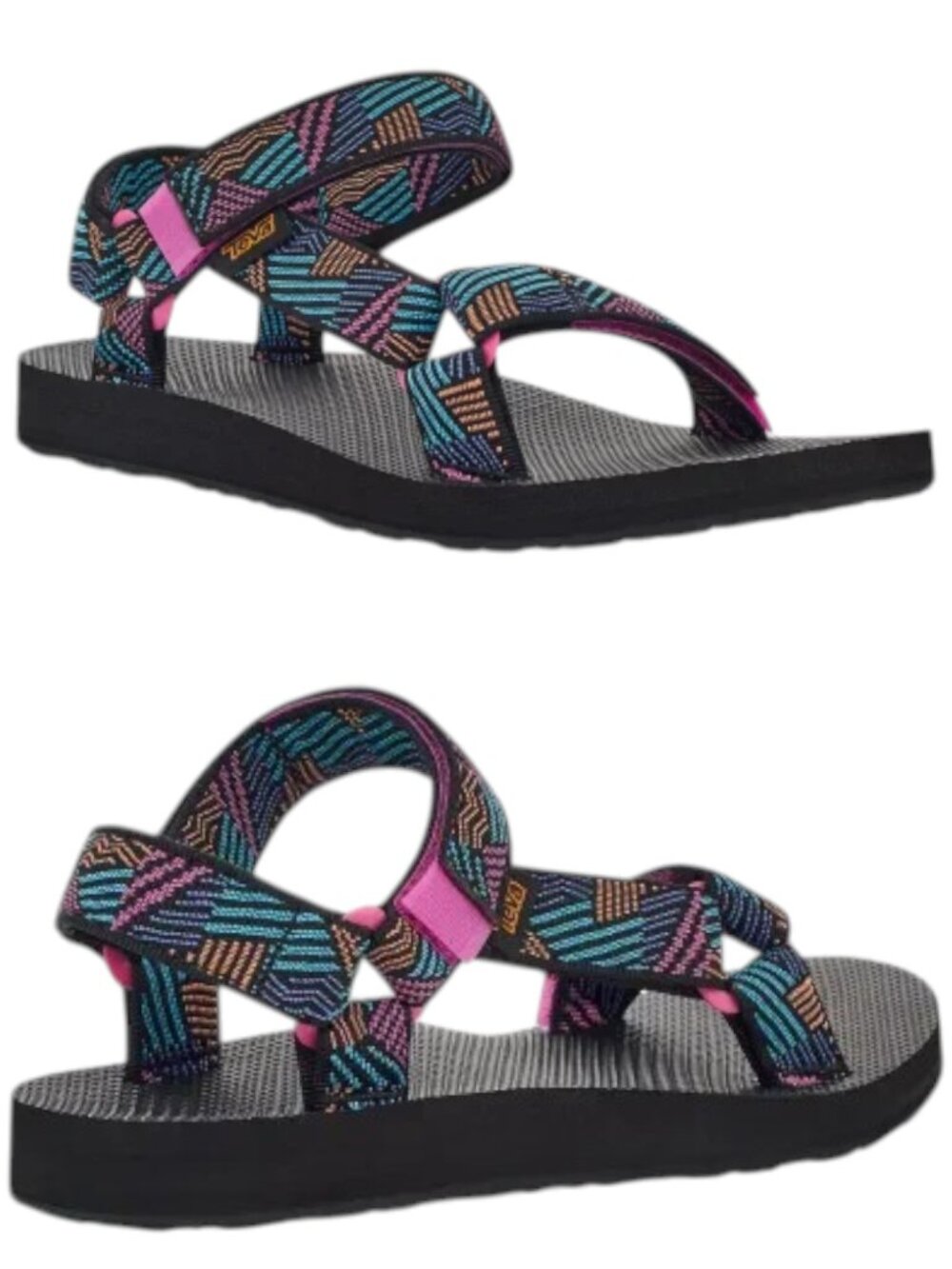Teva Original Universal Sandal - Aztec Print in Pink and Turquoise - 11